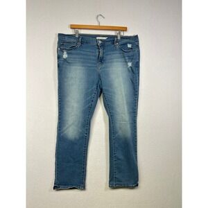 Levi's Classic Straight Jeans Womens 18W Medium Wash Distressed Denim